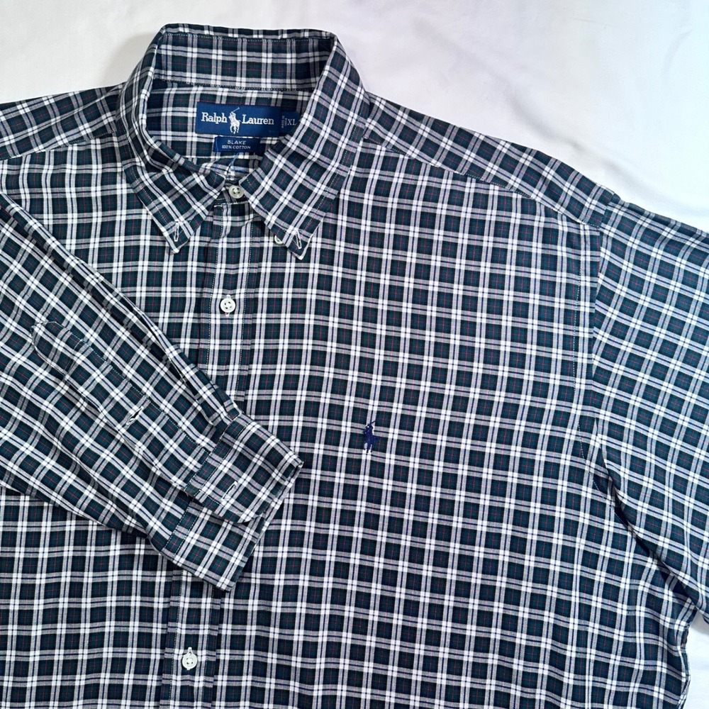 Ralph Lauren Blake XL Plaid Check Button Down Long Sleeve Shirt